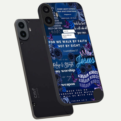  Kingdom Faith Glow phone case For CMF Phone 1 showing premium glass back cover with detailed artwork