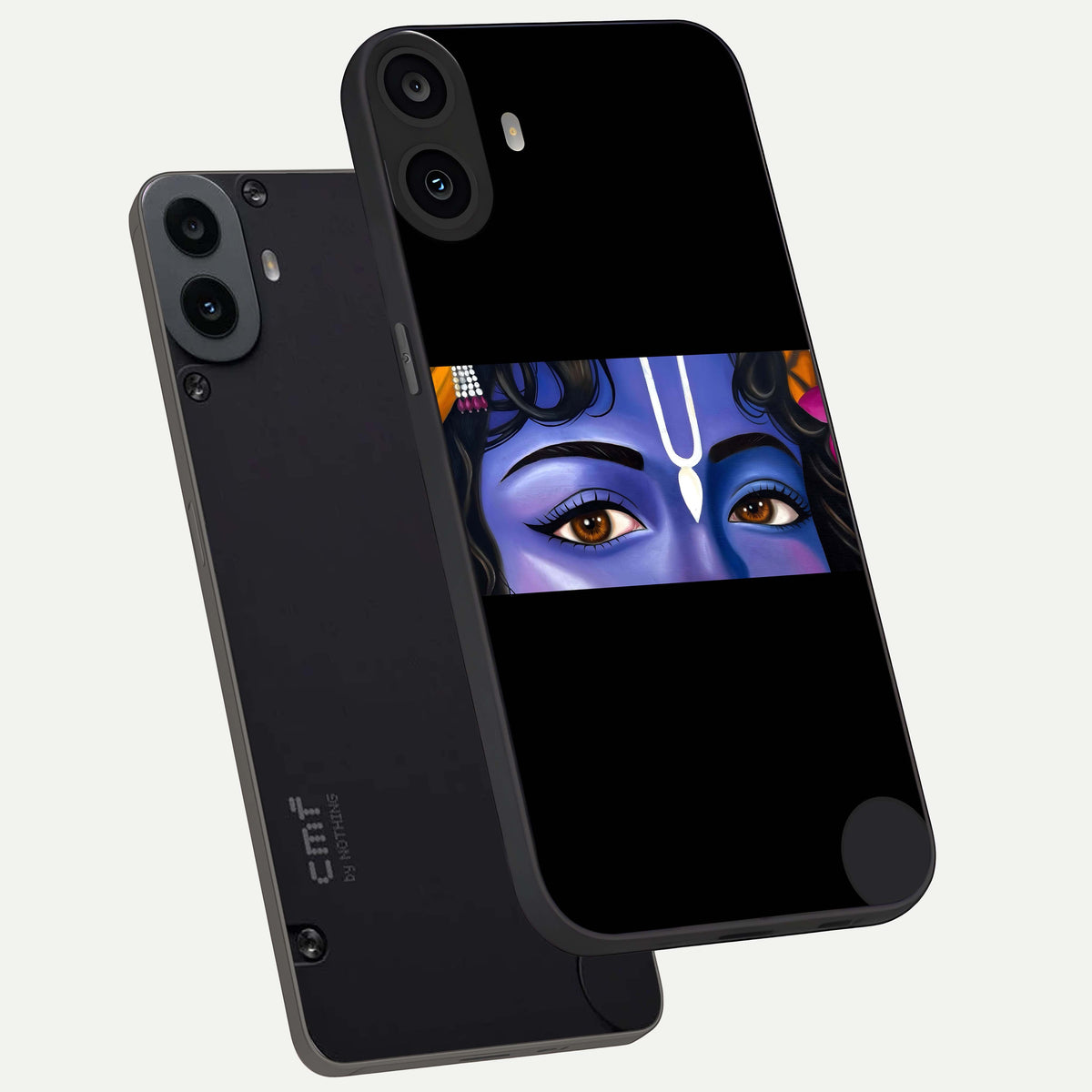  Krishna Eye phone case For CMF Phone 1 showing premium glass back cover with detailed artwork