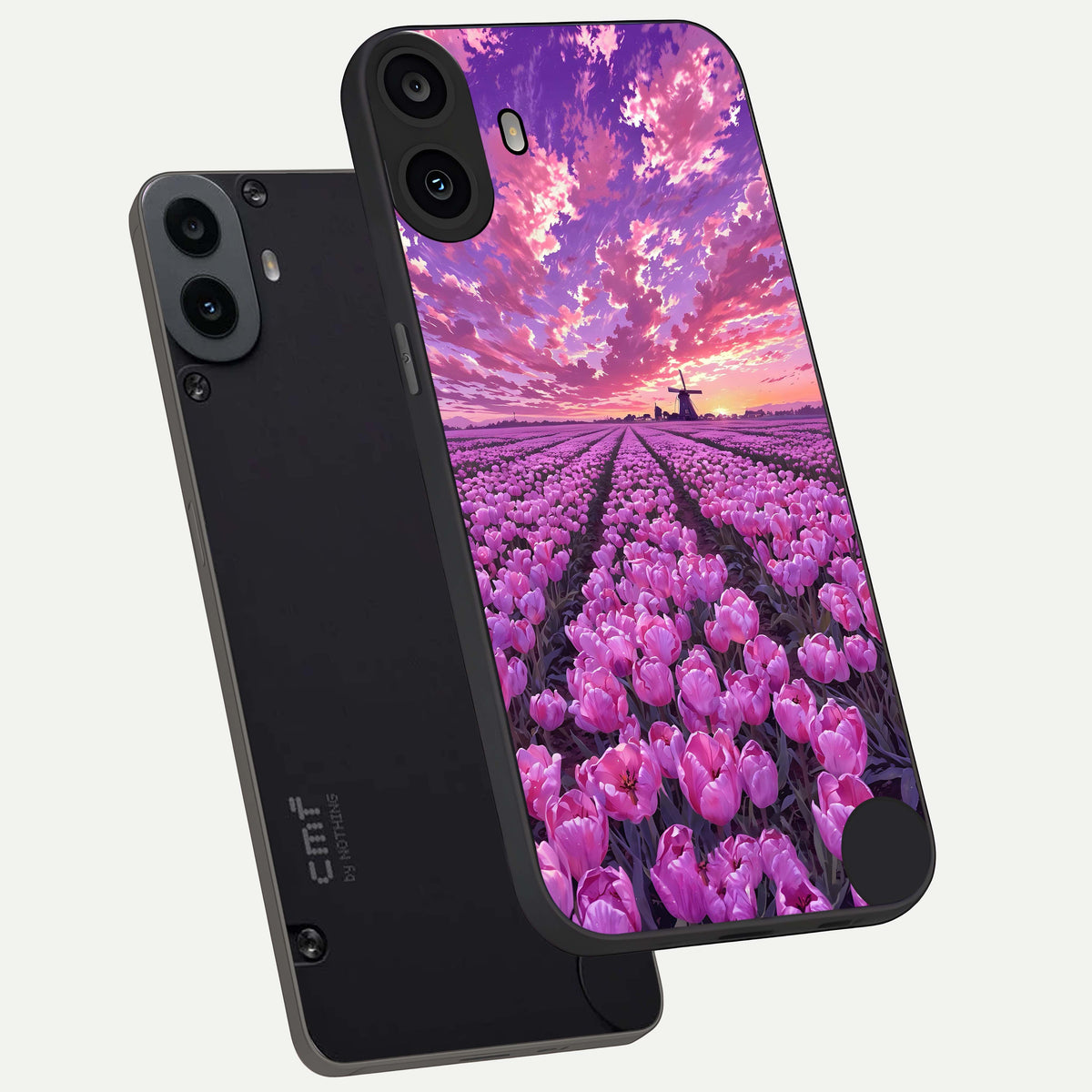  Lavender Dream Skies phone case For CMF Phone 1 showing premium glass back cover with detailed artwork