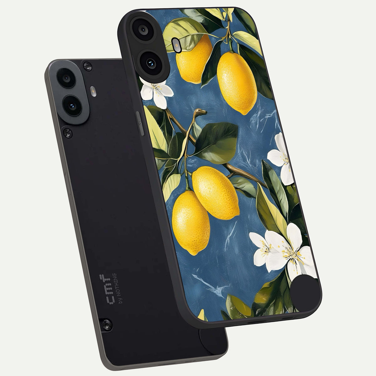 Lemon Dream Garden phone case For CMF Phone 1 showing premium glass back cover with detailed artwork