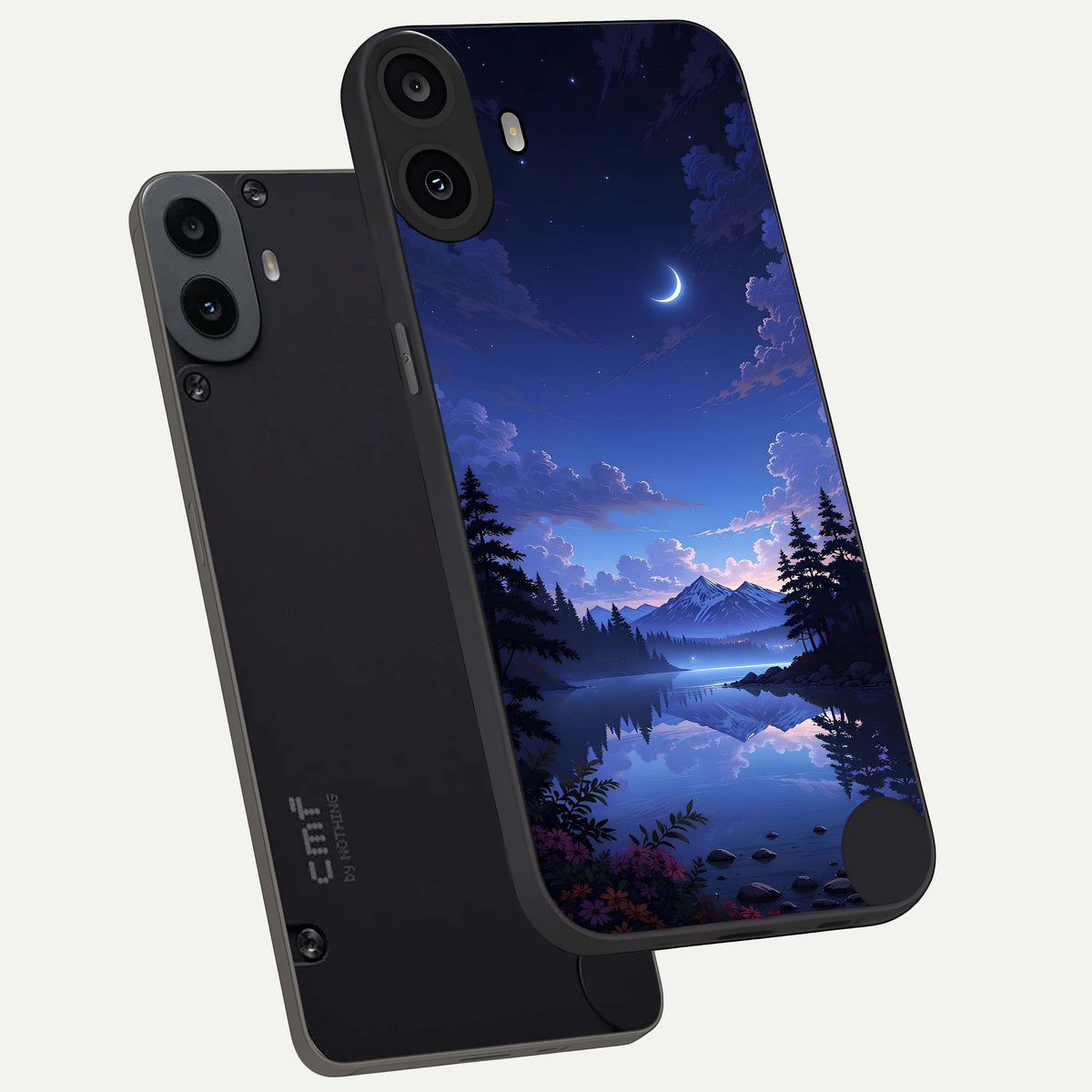  Midnight Lake Peace phone case For CMF Phone 1 showing premium glass back cover with detailed artwork