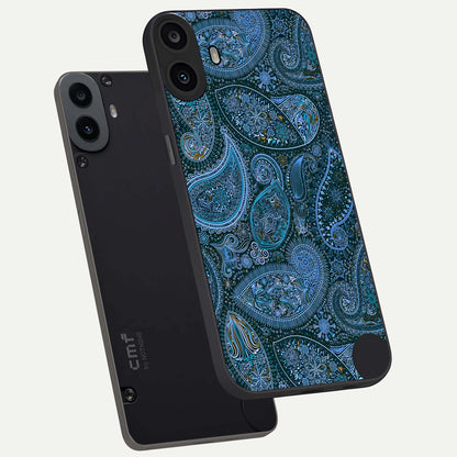  Midnight Paisley Glow phone case For CMF Phone 1 showing premium glass back cover with detailed artwork
