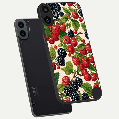  Mixed Berry Collage phone case For CMF Phone 1 showing premium glass back cover with detailed artwork