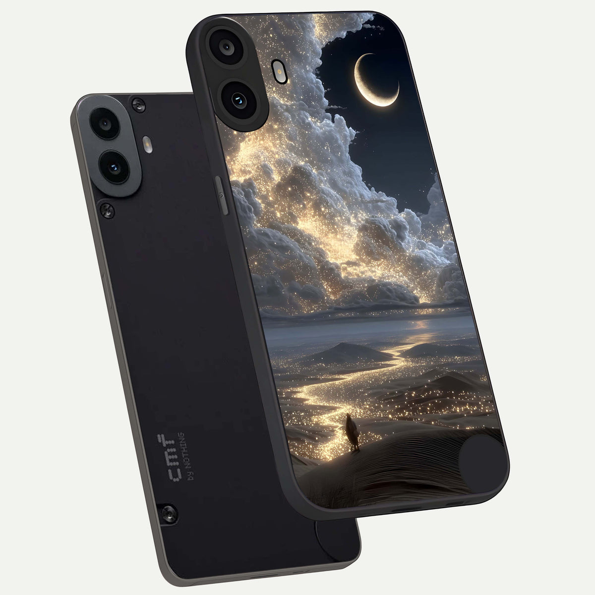  Moonlight Spark Path phone case For CMF Phone 1 showing premium glass back cover with detailed artwork