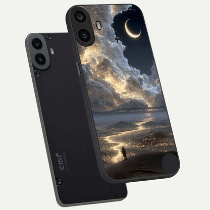  Moonlight Spark Path phone case For CMF Phone 1 showing premium glass back cover with detailed artwork