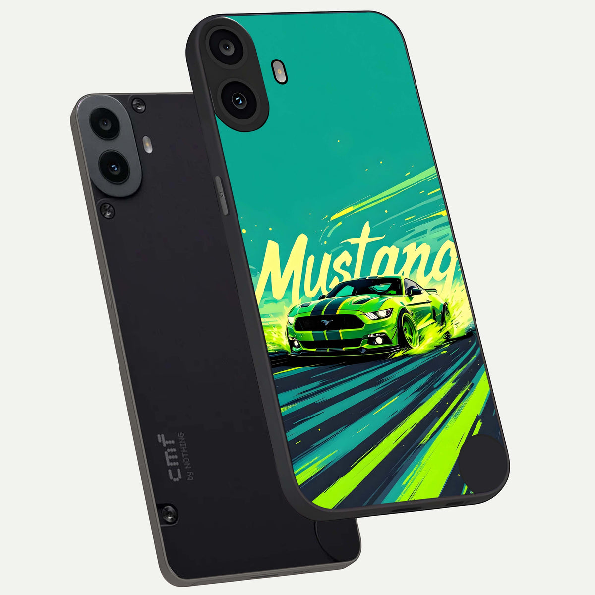  Mustang Bang phone case For CMF Phone 1 showing premium glass back cover with detailed artwork