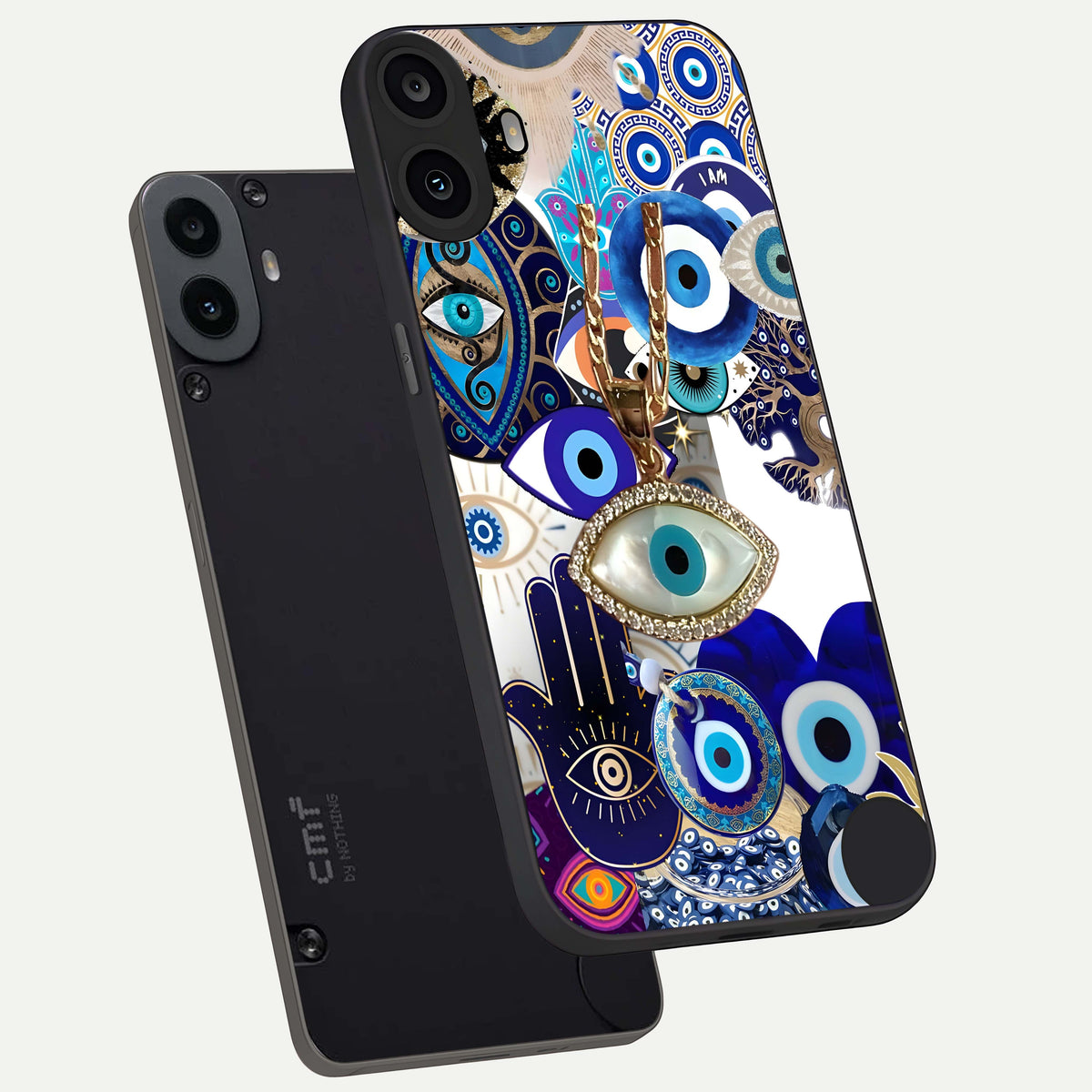  Mystic Charm Eye phone case For CMF Phone 1 showing premium glass back cover with detailed artwork