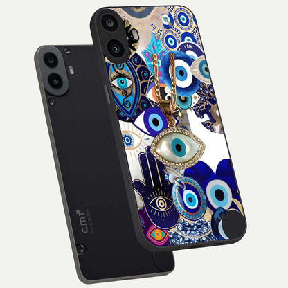  Mystic Charm Eye phone case For CMF Phone 1 showing premium glass back cover with detailed artwork