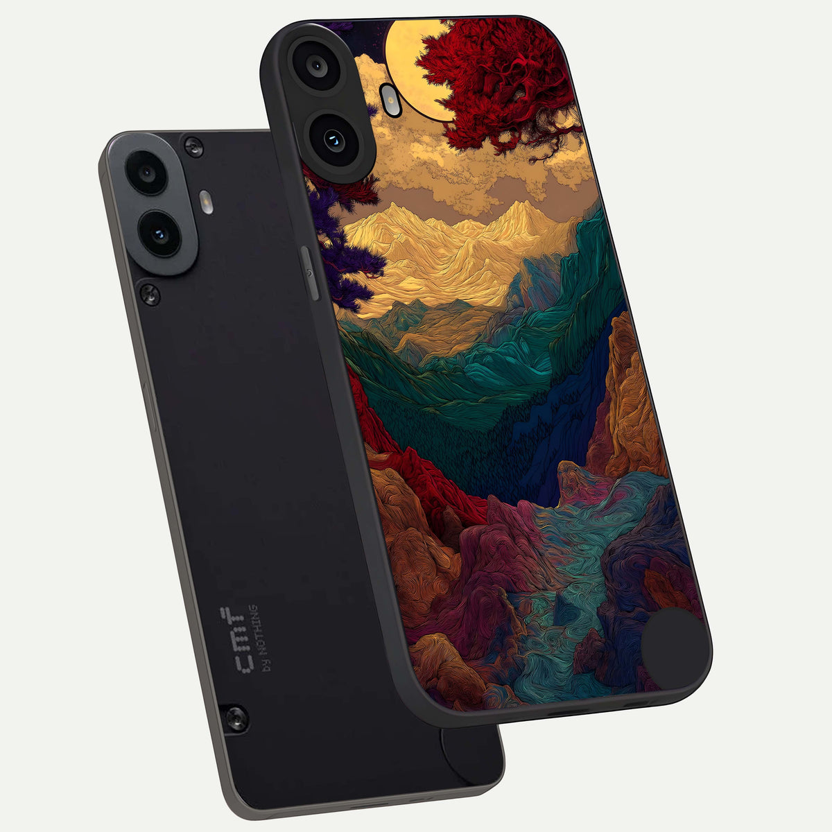  Mystic Valley Light phone case For CMF Phone 1 showing premium glass back cover with detailed artwork