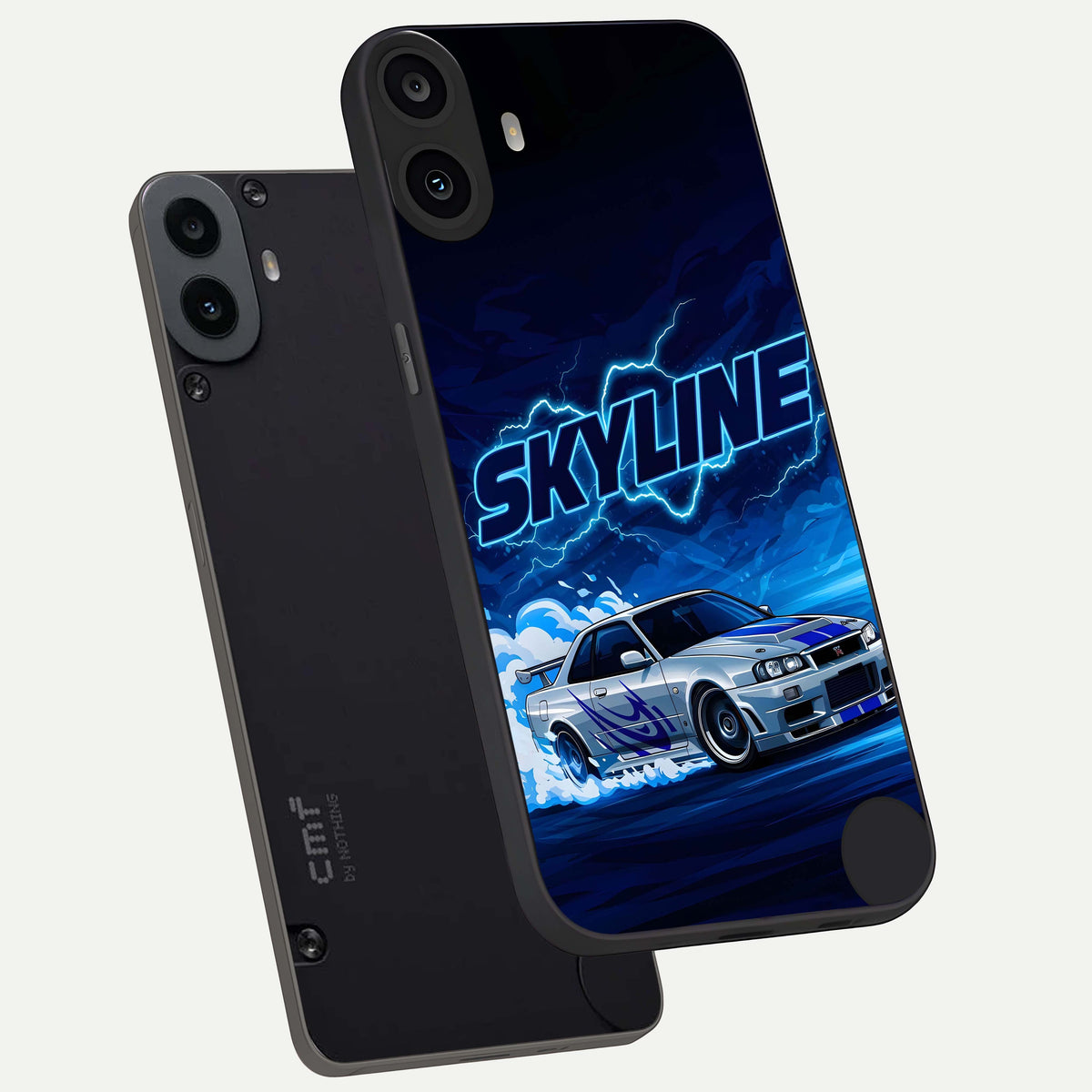  Neon Drift Beast phone case For CMF Phone 1 showing premium glass back cover with detailed artwork