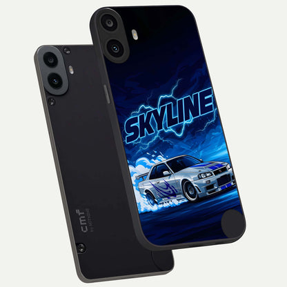  Neon Drift Beast phone case For CMF Phone 1 showing premium glass back cover with detailed artwork