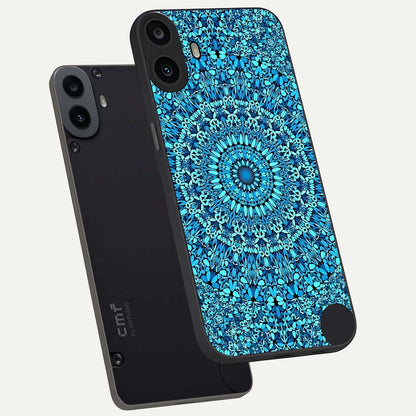  Ocean Bloom Mandala phone case For CMF Phone 1 showing premium glass back cover with detailed artwork