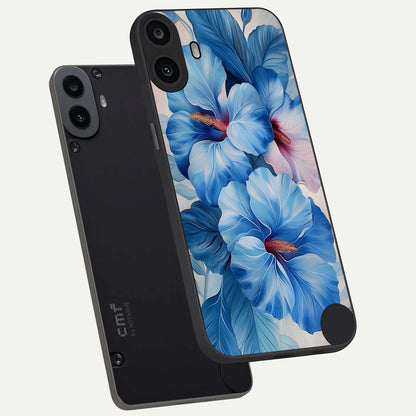  Ocean Hibiscus Grace phone case For CMF Phone 1 showing premium glass back cover with detailed artwork