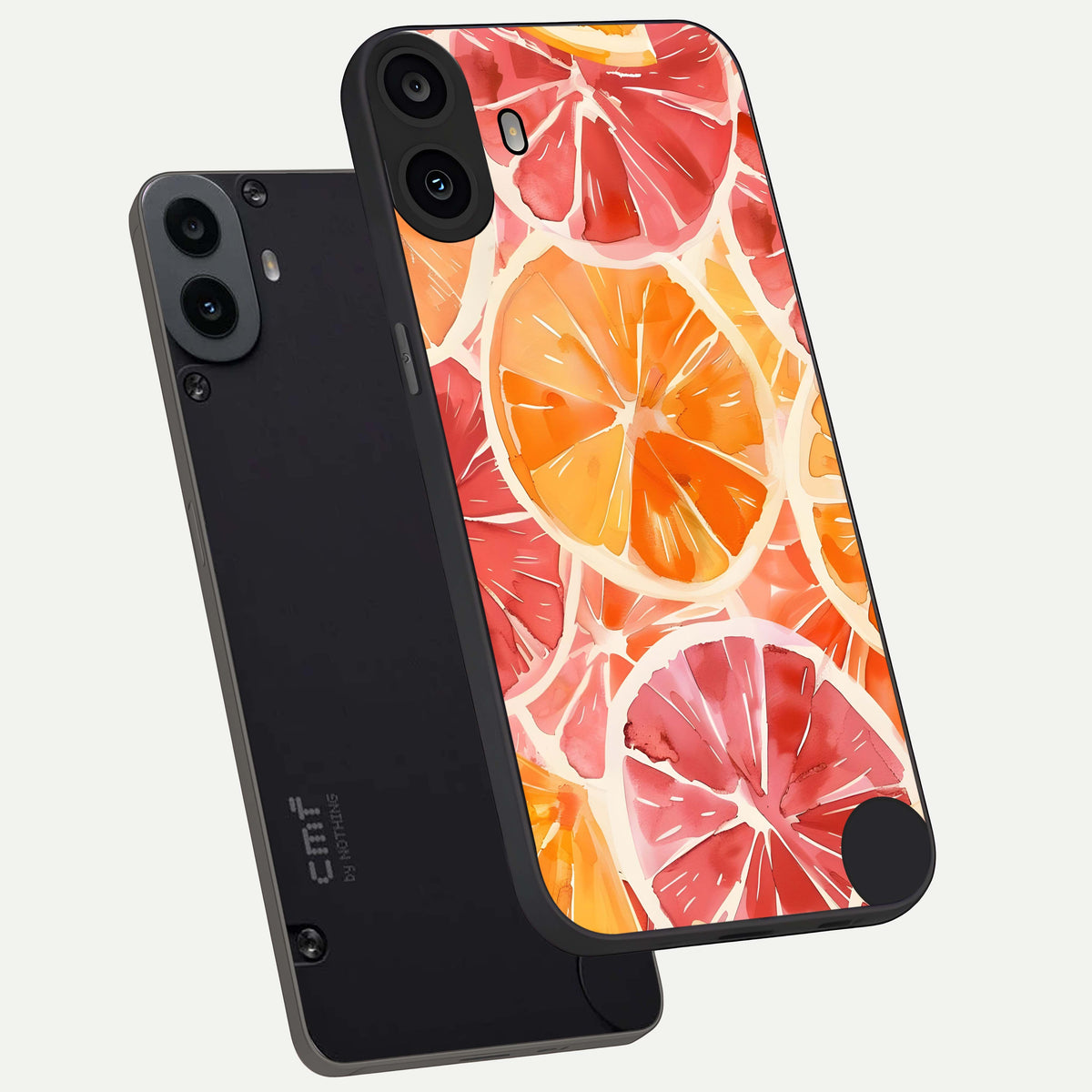  Orange Fruits Pattern phone case For CMF Phone 1 showing premium glass back cover with detailed artwork
