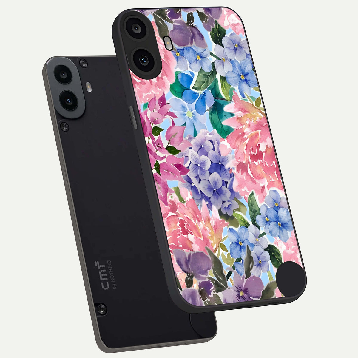  Pastel Floral Mix phone case For CMF Phone 1 showing premium glass back cover with detailed artwork