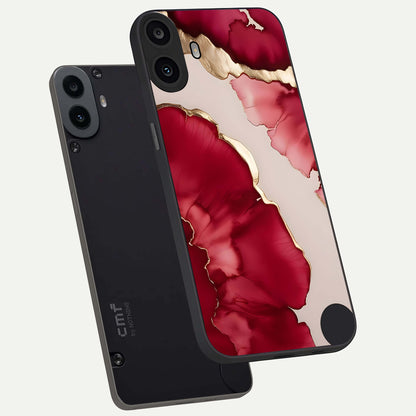  Pink And White Marble phone case For CMF Phone 1 showing premium glass back cover with detailed artwork