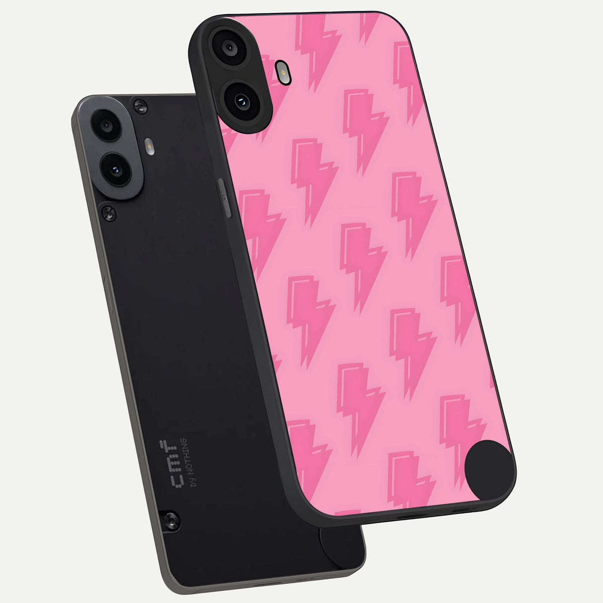  Pink Moo Magic phone case For CMF Phone 1 showing premium glass back cover with detailed artwork