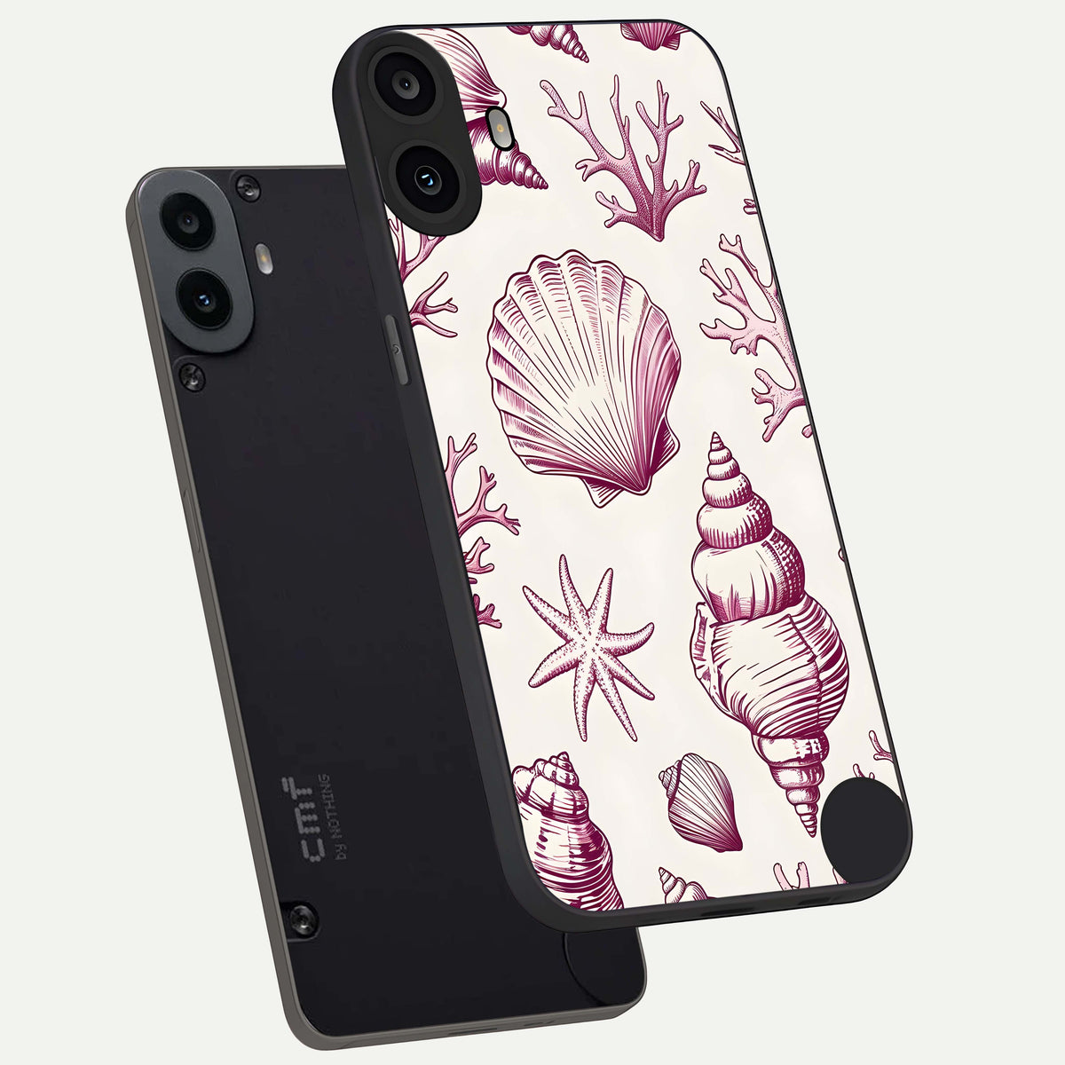 Pink Power Sparks phone case For CMF Phone 1 showing premium glass back cover with detailed artwork