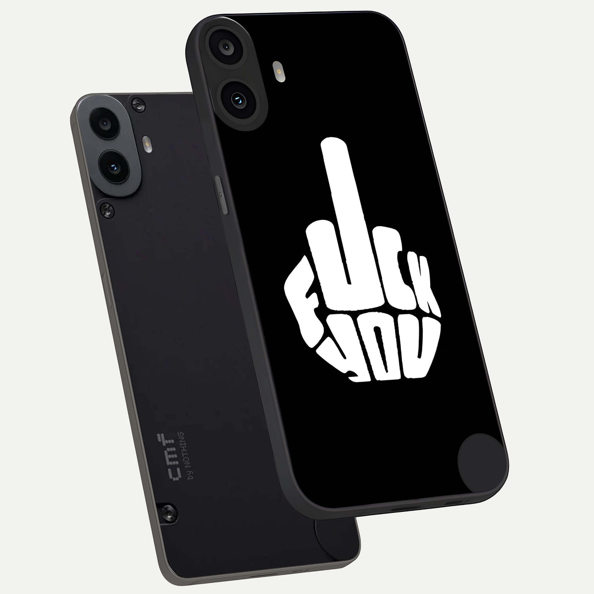  Rebel Mode On phone case For CMF Phone 1 showing premium glass back cover with detailed artwork