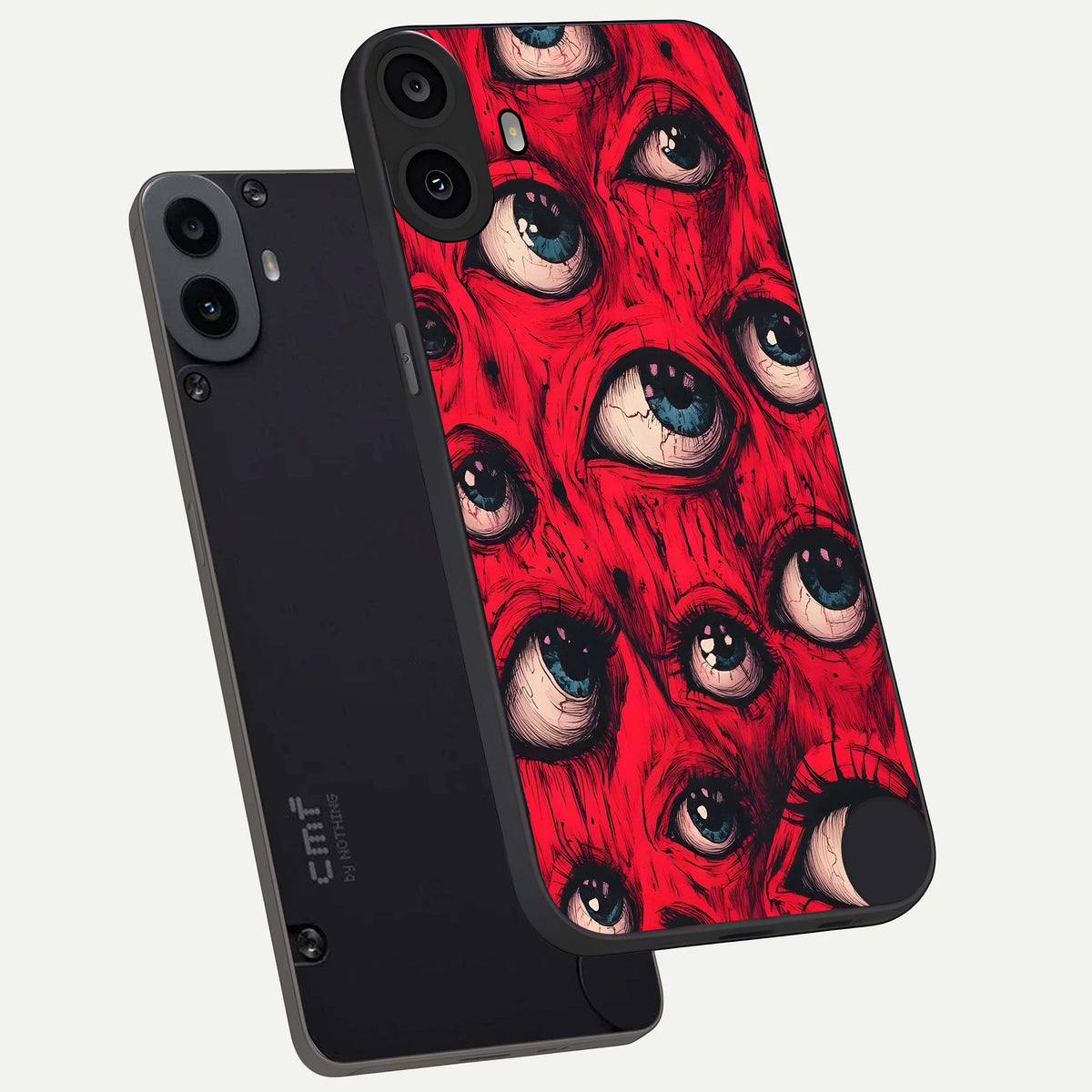  Red Eyes Pattern phone case For CMF Phone 1 showing premium glass back cover with detailed artwork