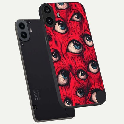  Red Eyes Pattern phone case For CMF Phone 1 showing premium glass back cover with detailed artwork