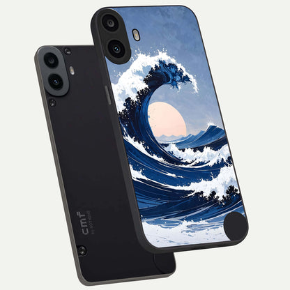  Rising Tide Power phone case For CMF Phone 1 showing premium glass back cover with detailed artwork