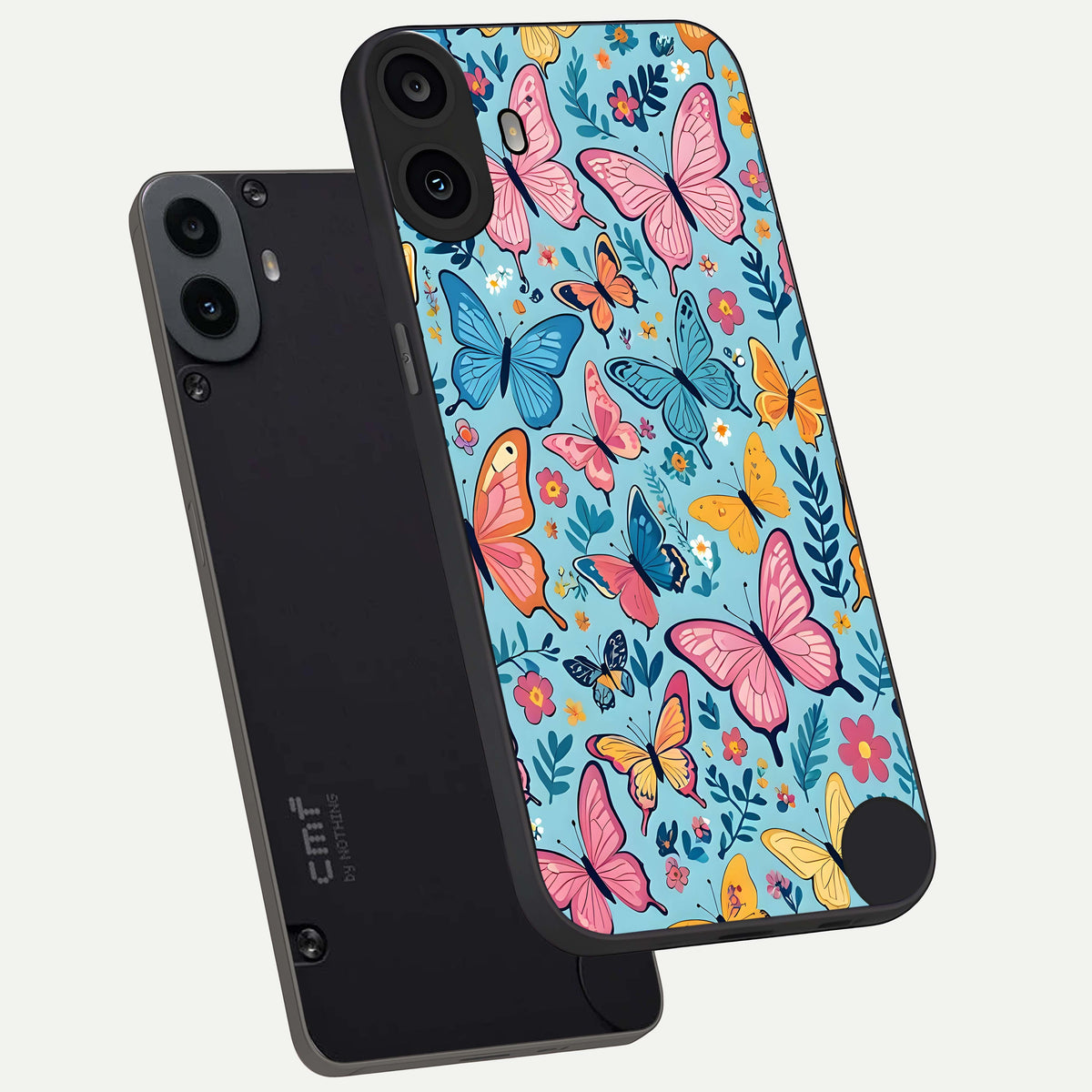  Spring Wing Garden phone case For CMF Phone 1 showing premium glass back cover with detailed artwork