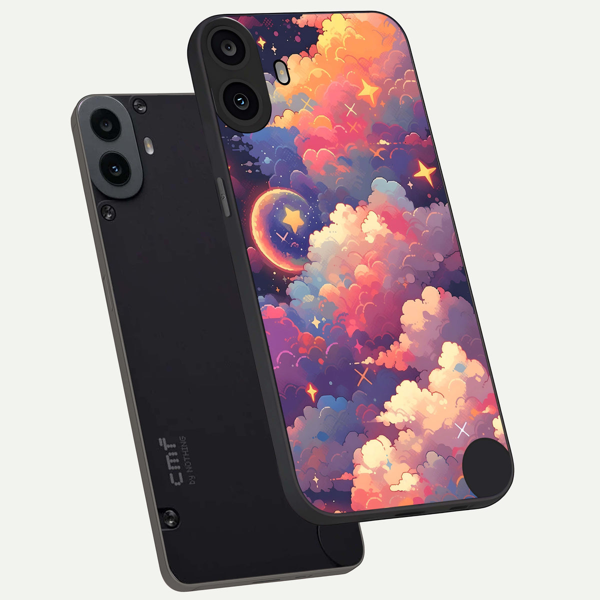  Starlit Dream Clouds phone case For CMF Phone 1 showing premium glass back cover with detailed artwork
