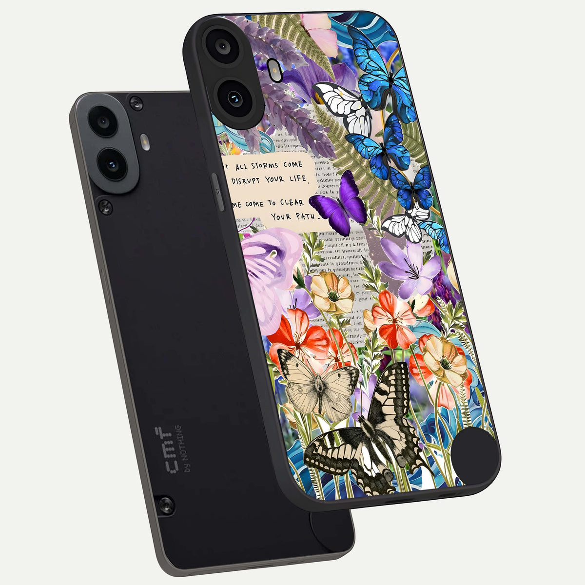  Storm Path Bloom phone case For CMF Phone 1 showing premium glass back cover with detailed artwork