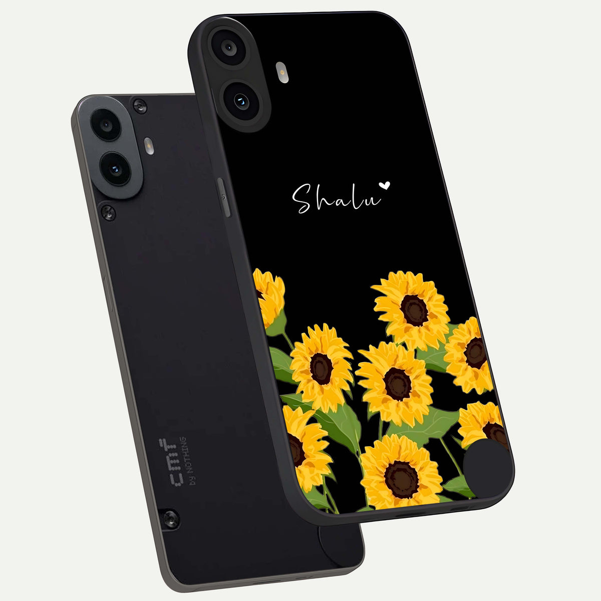  Sunflower Sky Bloom phone case For CMF Phone 1 showing premium glass back cover with detailed artwork