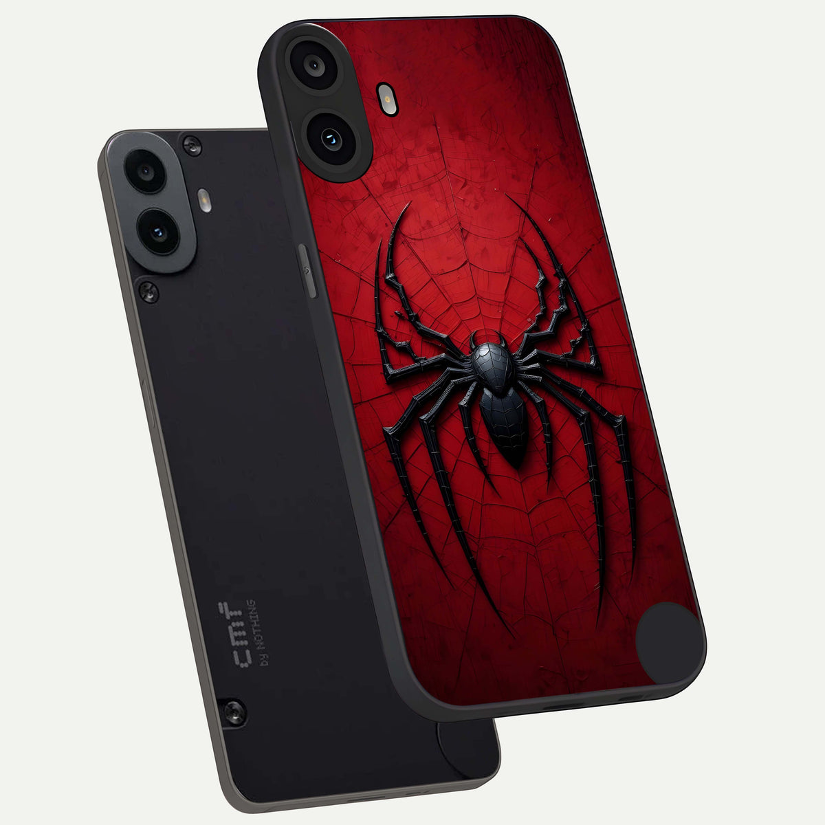  Superhero Web Emblem phone case For CMF Phone 1 showing premium glass back cover with detailed artwork