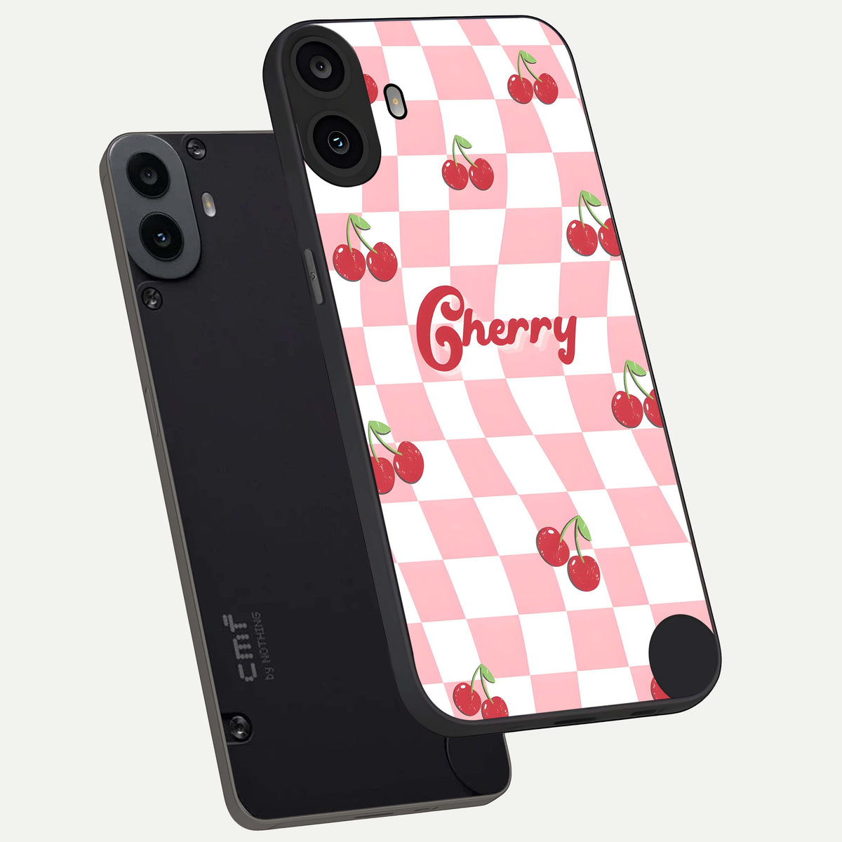 Sweet Cherry Vibes phone case For CMF Phone 1 showing premium glass back cover with detailed artwork