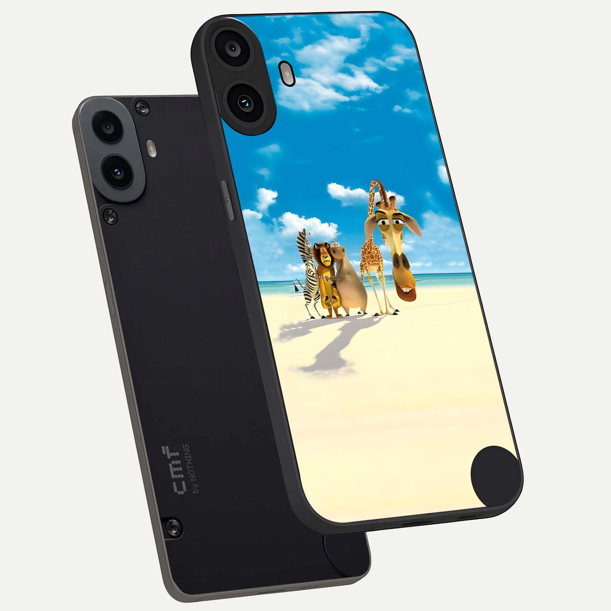  Tropical Fun Squad phone case For CMF Phone 1 showing premium glass back cover with detailed artwork