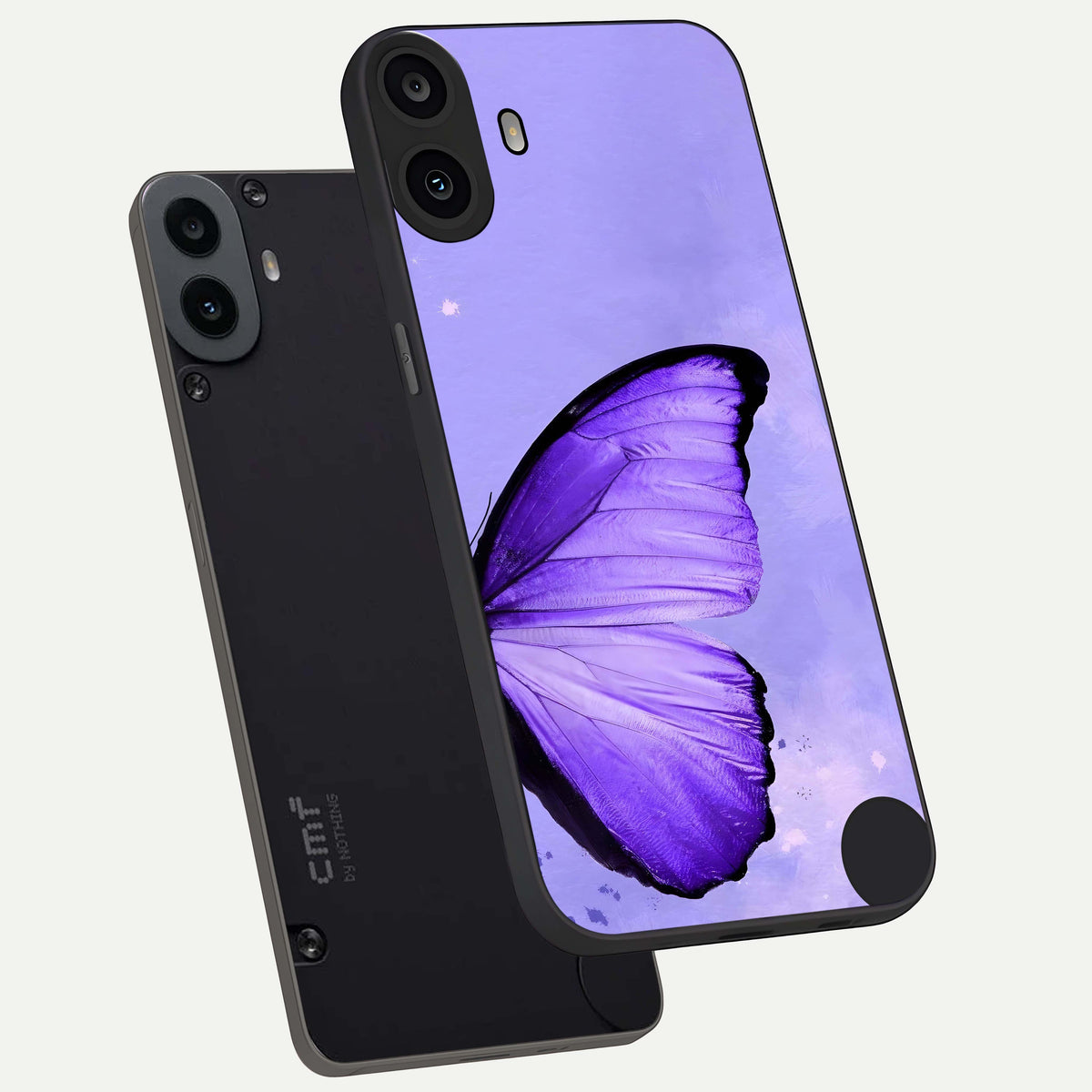  Violet Dream Wing phone case For CMF Phone 1 showing premium glass back cover with detailed artwork