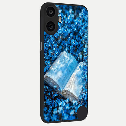  Blue Bloom Tales back cover For CMF Phone 1 slim fit glass case with vibrant aesthetic design