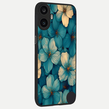  Blue Shade Floral back cover For CMF Phone 1 slim fit glass case with vibrant aesthetic design