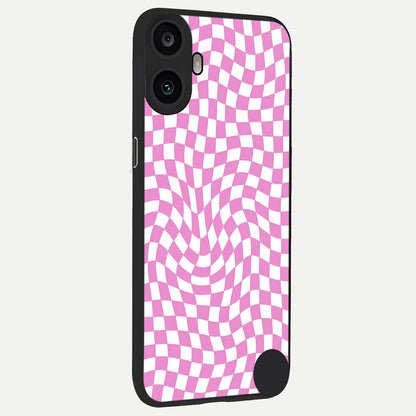  Bubblegum Check Wave back cover For CMF Phone 1 slim fit glass case with vibrant aesthetic design