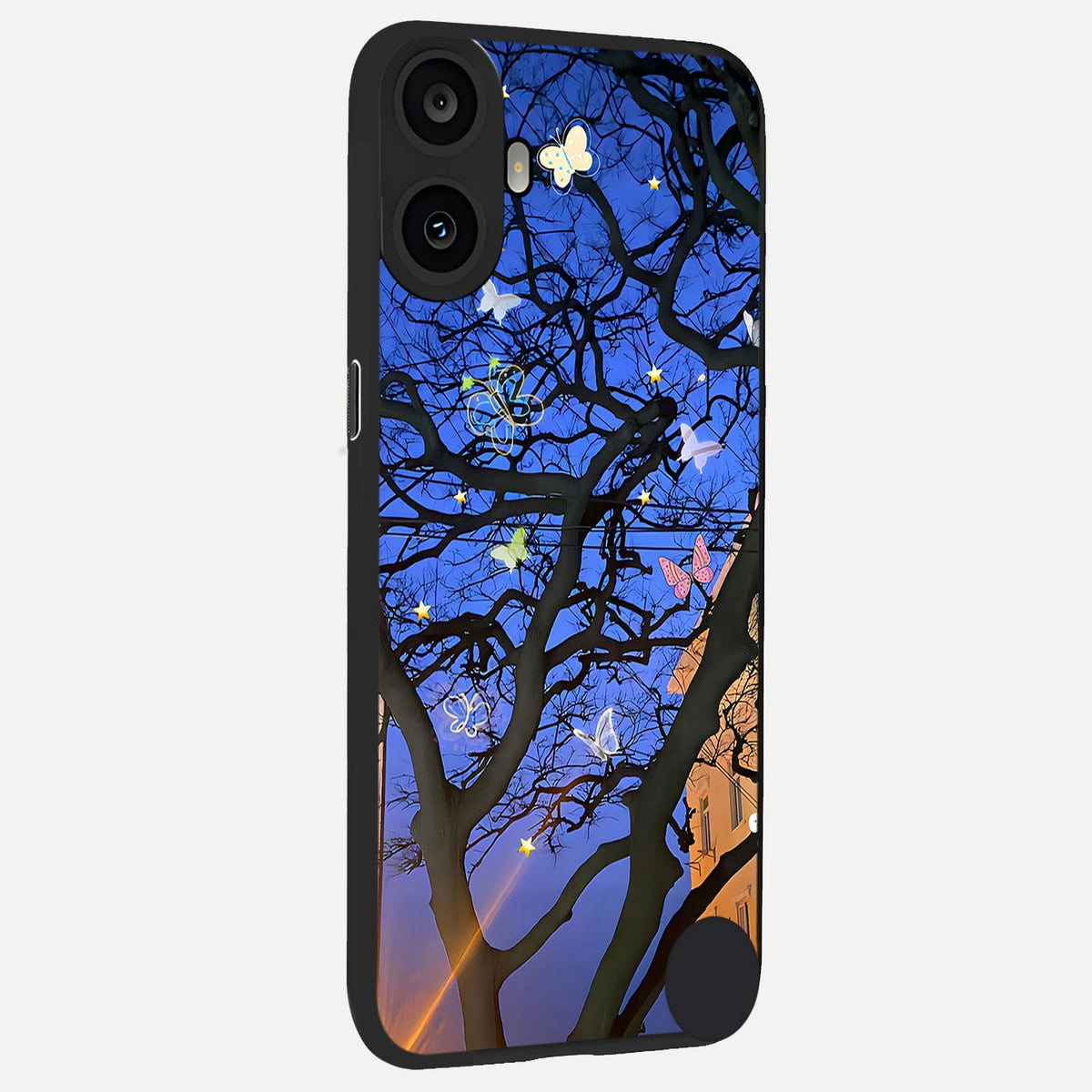  Butterfly Night Magic back cover For CMF Phone 1 slim fit glass case with vibrant aesthetic design
