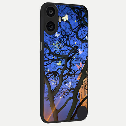  Butterfly Night Magic back cover For CMF Phone 1 slim fit glass case with vibrant aesthetic design