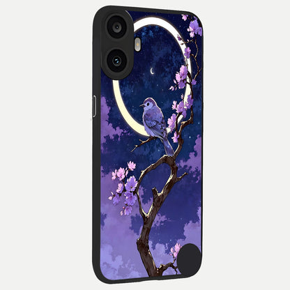  Celestial Bird Blossom back cover For CMF Phone 1 slim fit glass case with vibrant aesthetic design