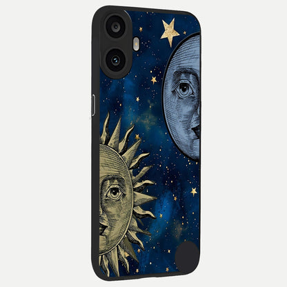  Celestial Moon With Sun back cover For CMF Phone 1 slim fit glass case with vibrant aesthetic design