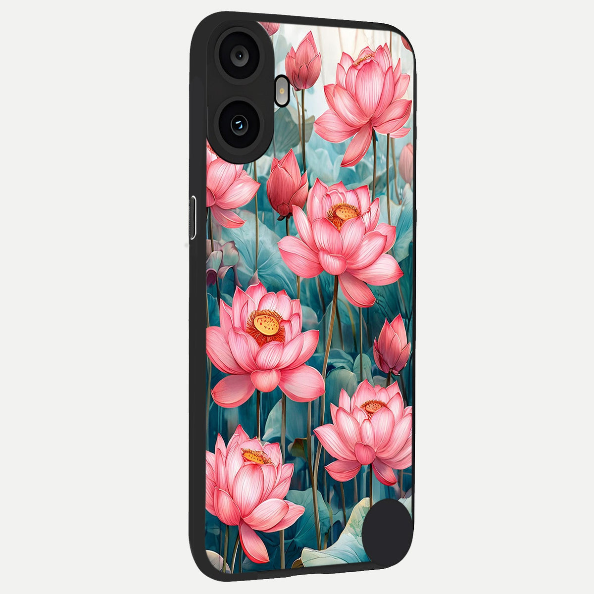  Celestial Pink Lotus back cover For CMF Phone 1 slim fit glass case with vibrant aesthetic design