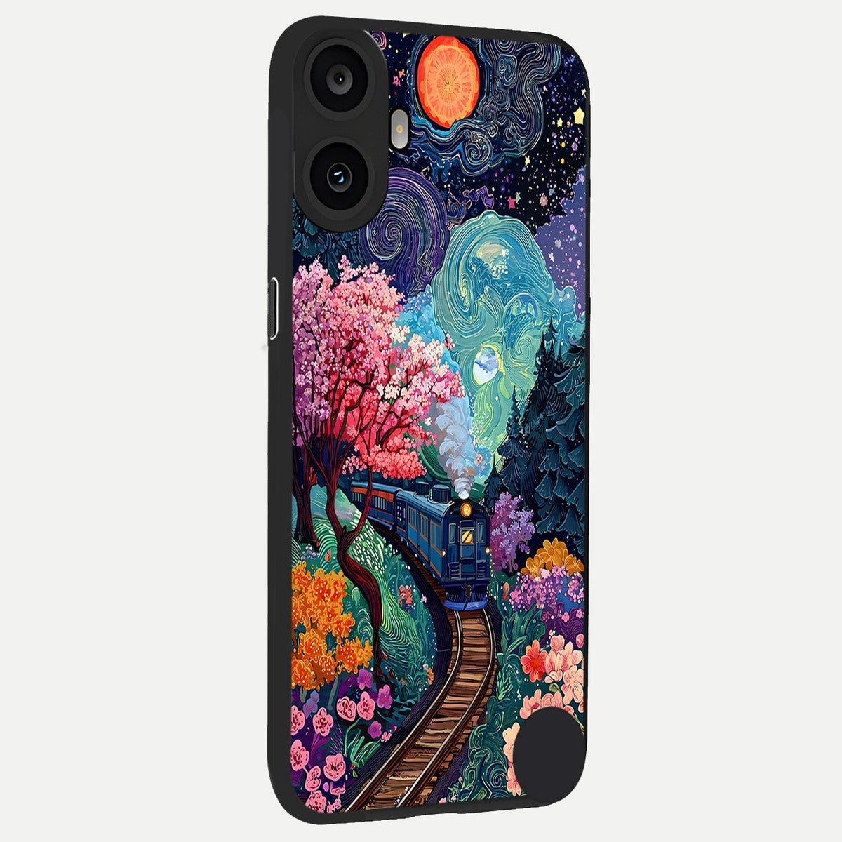  Celestial Train Journey back cover For CMF Phone 1 slim fit glass case with vibrant aesthetic design