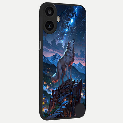  Celestial Wolf Howl back cover For CMF Phone 1 slim fit glass case with vibrant aesthetic design