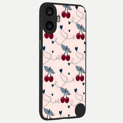  Cherry Heart Line back cover For CMF Phone 1 slim fit glass case with vibrant aesthetic design