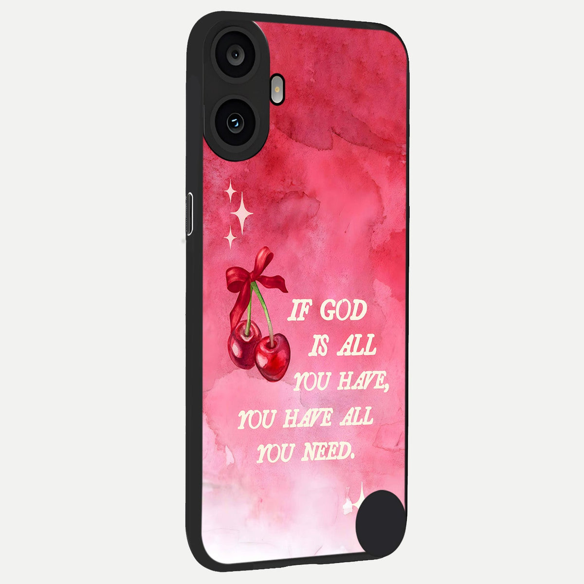 Cherry Quote back cover For CMF Phone 1 slim fit glass case with vibrant aesthetic design