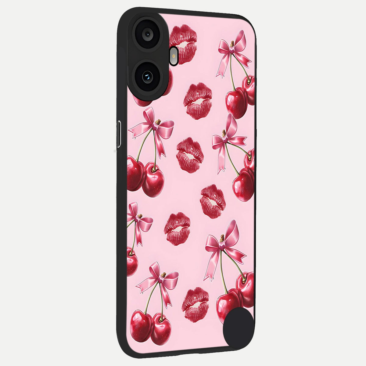  Cherry With Lips back cover For CMF Phone 1 slim fit glass case with vibrant aesthetic design