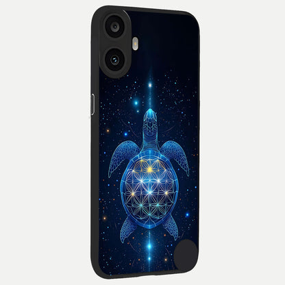  Crimson Blue Turtle back cover For CMF Phone 1 slim fit glass case with vibrant aesthetic design