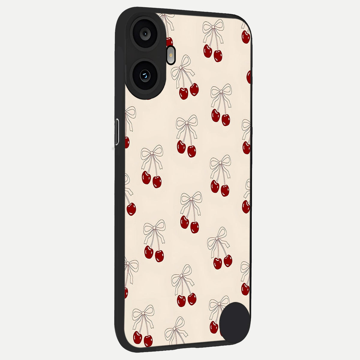  Cute Cherry Pattern back cover For CMF Phone 1 slim fit glass case with vibrant aesthetic design