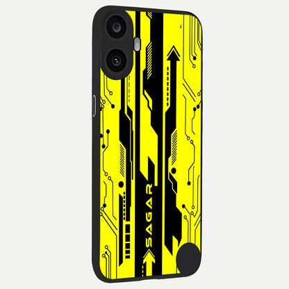  Electric Pulse CYBERPUNK Custom Name back cover For CMF Phone 1 slim fit glass case with vibrant aesthetic design